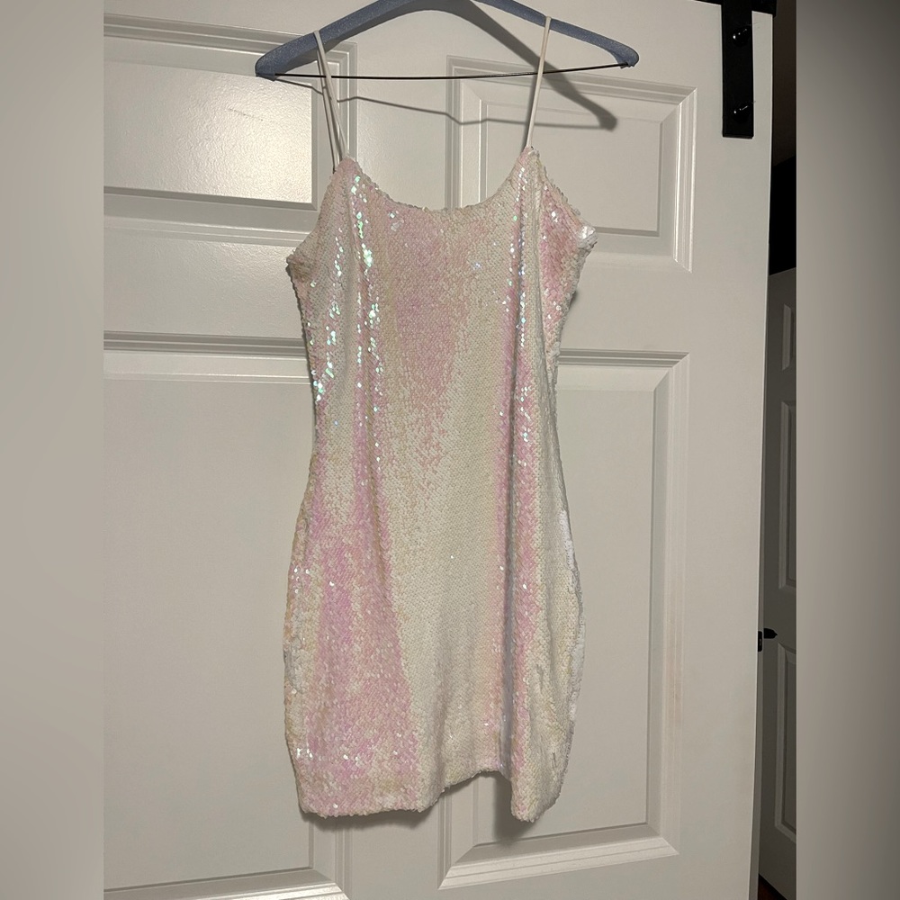 Women’s White Sequin Mini Dress